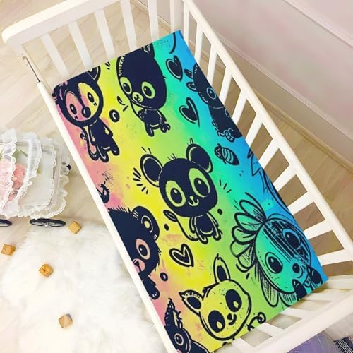Wajiw Cute Animals Crib Sheets for Girls and Boys