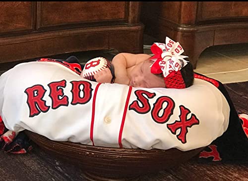 Red Sox Baby Girl Crocheted Bow Headband