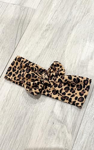 Leopard Print Stretchy Bow Baby Headband
