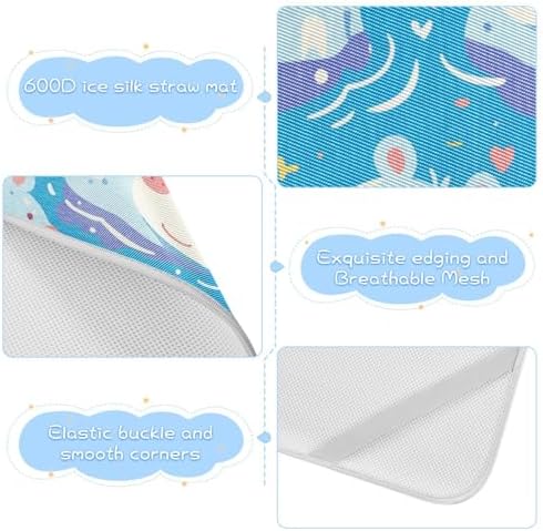 Cooling Blue Hippo Baby Mattress Pad 28x52 Reusable Crib Cover