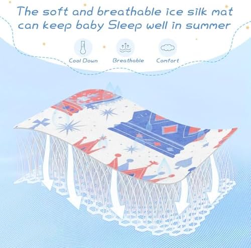 Cooling Union Jack Baby Mattress Protector 28x52 Reusable