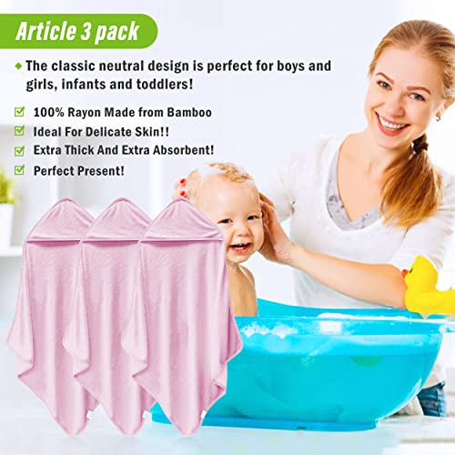 Cosy Family 3 Pack Baby Hooded Towels - Ultra Soft Bamboo Rayon