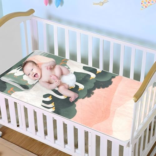 Ultra Soft Cooling Waterproof Crib Mattress Pad for Baby Toddler