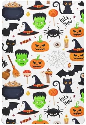 Qilmy Halloween Fitted Crib Sheet for Kids