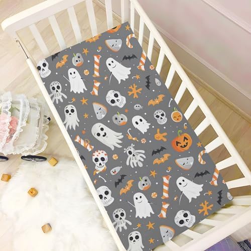 Qilmy Halloween Pumpkins Fitted Crib Sheet