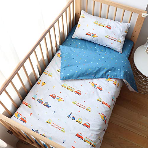 100 Cotton Crib Bedding Set Navy 3 Pcs