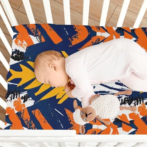 Wajiw Tribal Pattern Fitted Crib Sheet for Standard and Toddler Mattresses