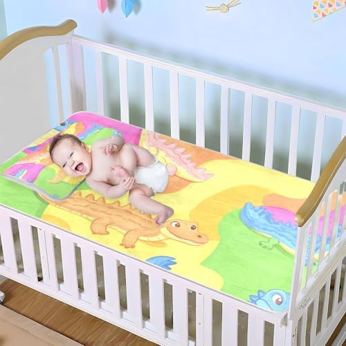 Vibrant Dino Cooling Mattress Pad Protector 28x52