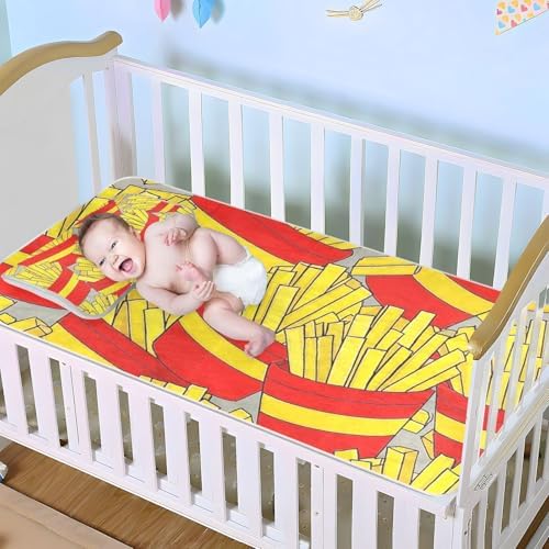 Cute Cartoon Food Fries Cooling Baby Mattress Pad 28x52