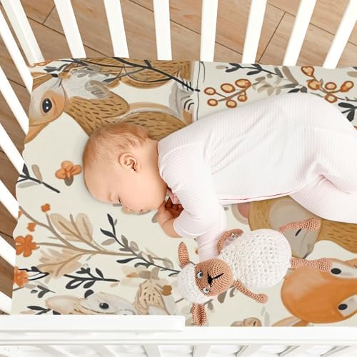 Wajiw Forest Animals Crib Sheets for Girls and Boys