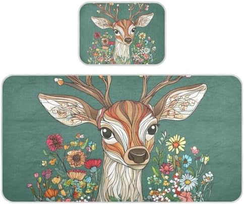 Cooling Cartoon Deer Baby Mattress Protector 28 x 52 Reusable