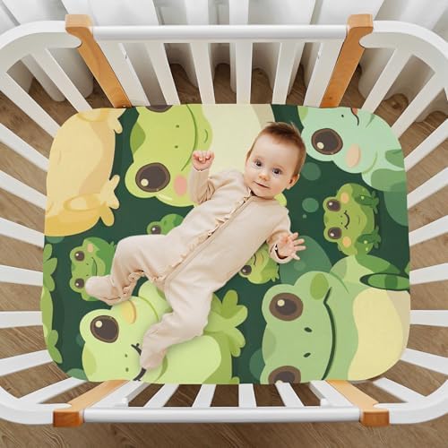 Wajiw Frogs Crib Sheets Soft Breathable Fitted 1