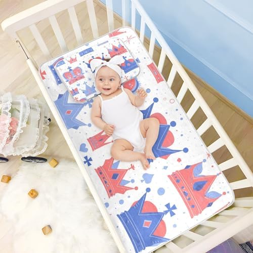 Cooling Union Jack Baby Mattress Protector 28x52 Reusable