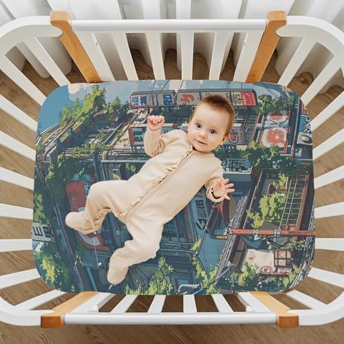 Wajiw Crib Sheets Soft Breathable Fitted for Standard Crib and Toddler Mattresses