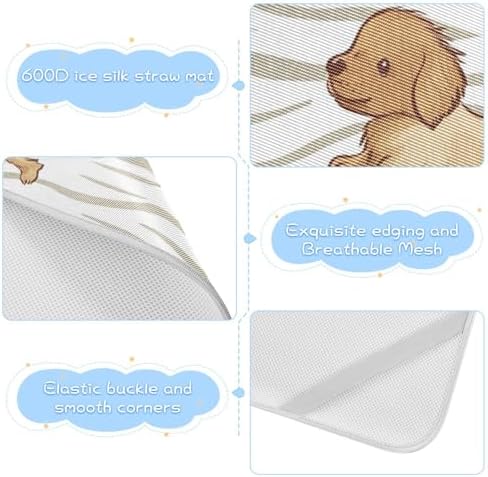 Cute Cartoon Brown Puppies Cooling Baby Mattress Pad 28x52