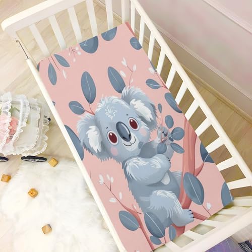 Wajiw Koala Crib Sheets Soft Breathable Fitted Sheets 28x52In