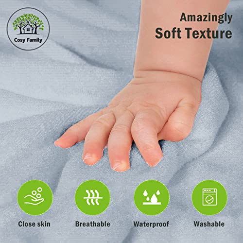Cosy Family 3 Pack Baby Hooded Towels - Ultra Soft Grey