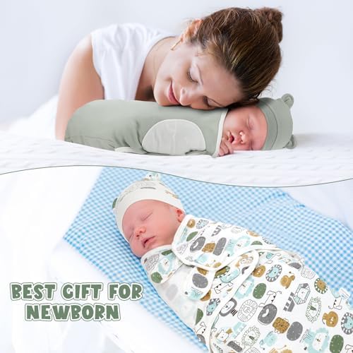 VitalCozy 6 Pack Preemie Swaddle Blanket Set with Hat