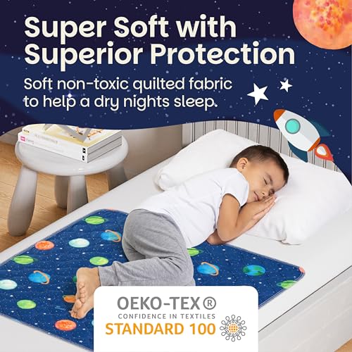 Lynmark x2 Potty Training Mattress Protector - 35 x 33 Astronaut Design