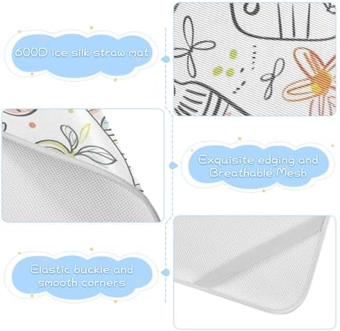 Cooling Baby Mattress Pad with Doodle Drawings 28x52