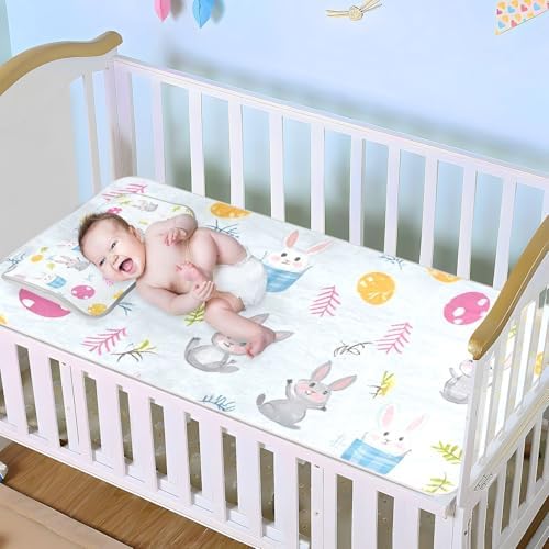 Cute Easter Animals Cooling Baby Crib Mattress Pad 28x52