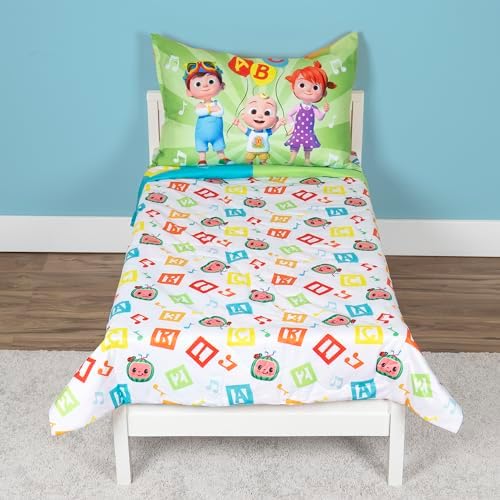 CoComelon Learning is Fun 4-Piece Toddler Bedding Set - Orange