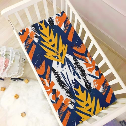 Wajiw Tribal Pattern Fitted Crib Sheet for Standard and Toddler Mattresses