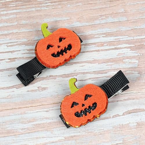 VEICOSTT Halloween Hair Clips 2 Pack Pumpkin Bat 1