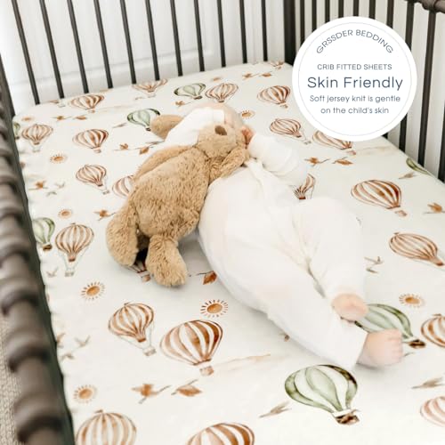 GRSSDER Stretch Jersey Crib Sheets Set 2 Pack