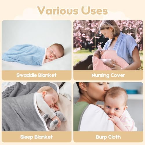 UNIMADE 4-Pack Hooded Baby Towels Soft Coral Fleece