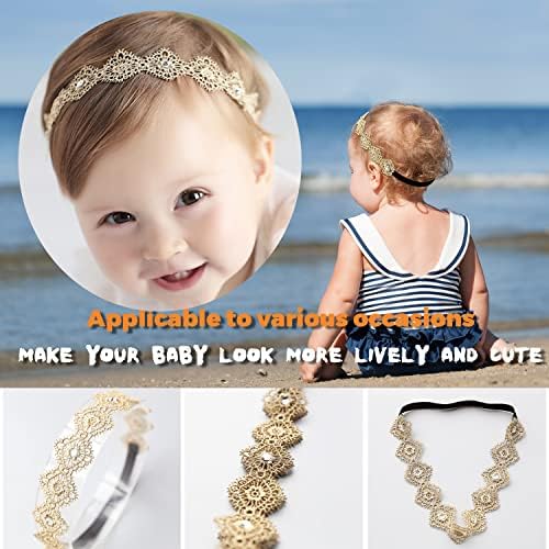 DANMY Baby Girl Elastic Headband with Rhinestone Design