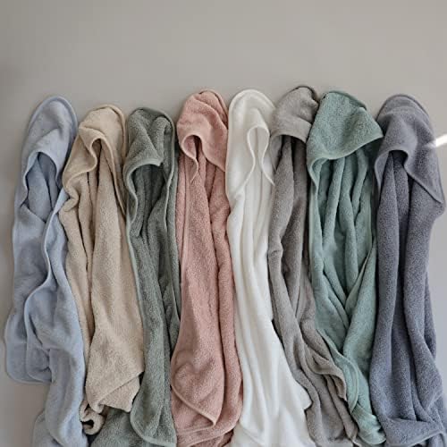Mushie Baby Hooded Towel Organic Cotton Pearl 1