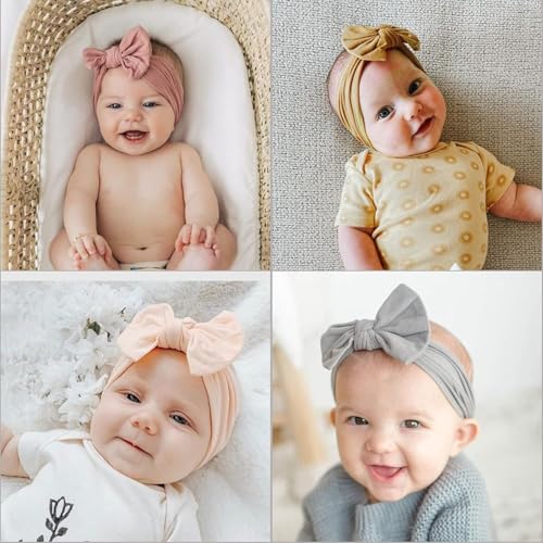 25-Pack Soft Wide Turban Headbands for Baby Girls