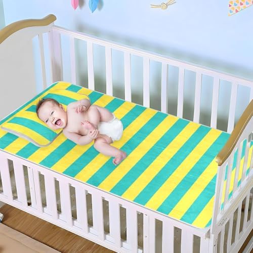 Yellow Blue Cooling Baby Mattress Protector 28x52 Breathable and Waterproof