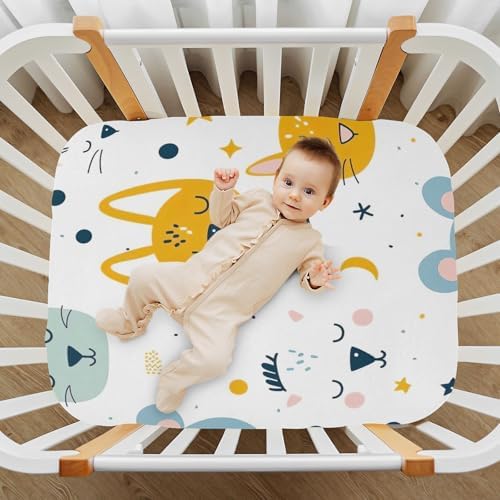 Wajiw Crib Sheets Soft Breathable Fitted for Standard Toddler Mattresses