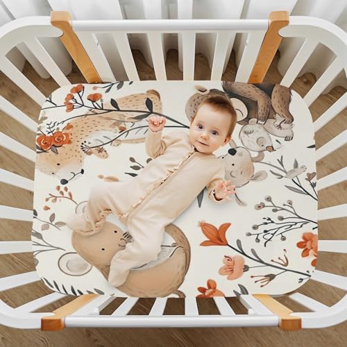 Wajiw Forest Animals Crib Sheet for Standard and Toddler Mattresses