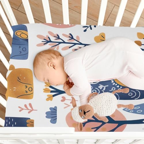 Wajiw Forest Animals Crib Sheets Soft Breathable Fitted Standard Size