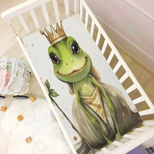Wajiw Frog Crib Sheets Soft Breathable Fitted