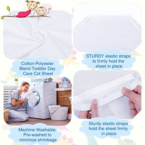 Macarrie 20 Pcs Daycare Cot Sheets for Toddler and Preschool 1