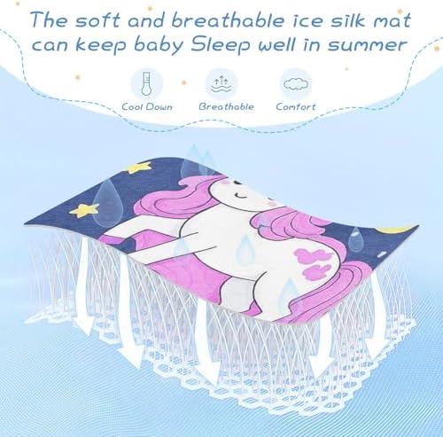 Cooling Baby Mattress Pad Protector with Unicorn Design
