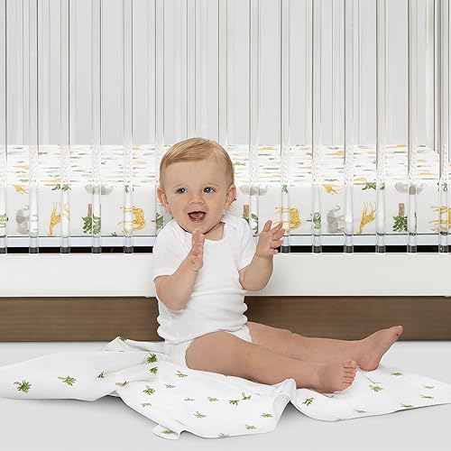 Delta Children Fitted Crib Sheets - Safari Friends 28x52 Inch Pack of 2