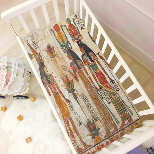 Wajiw Egyptian Figures Crib Sheets for Girls and Boys 1