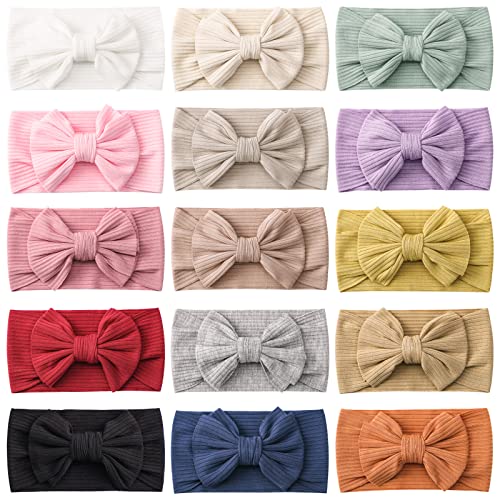 15 PCS Baby Girls Headbands with Bows Hair Accessories