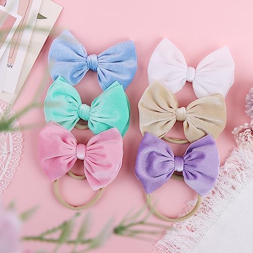 YanJie Velvet Baby Headbands 6 Pack for Newborn Girls