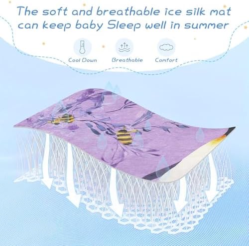 Cooling Baby Fitted Mattress Pad 28x52 Reusable for Crib and Kids