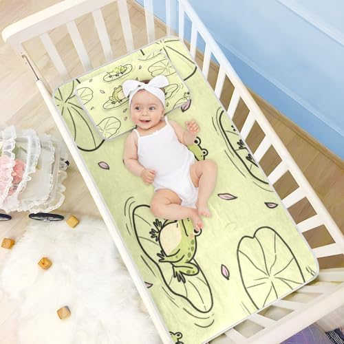 Green Pond Frog Cooling Baby Mattress Pad 28x52 Reusable