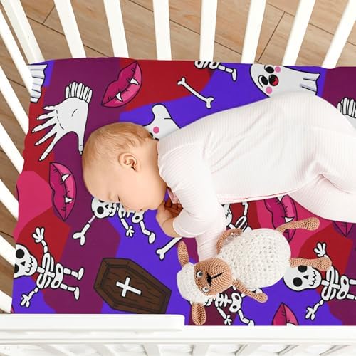 Qilmy Halloween Ghosts Crib Sheet Soft and Breathable for Baby