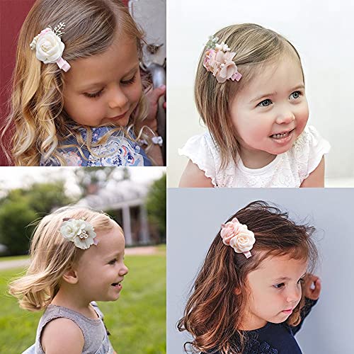 Flower Hair Clips for Baby Girls 6pcs Set