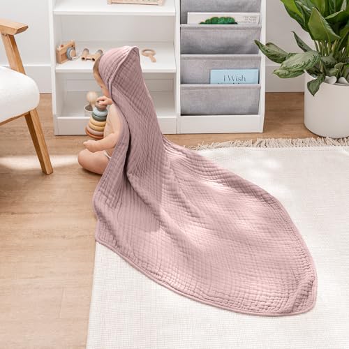 Comfy Cubs Hooded Baby Towel 2-Pack - Mauve and Blush