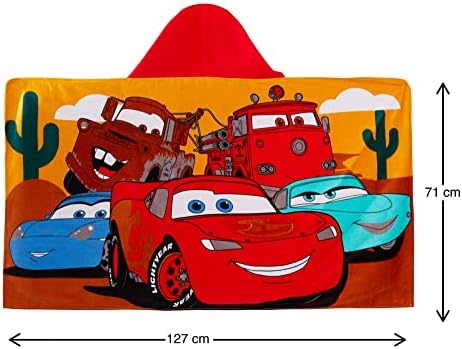 Disney Cars Hooded Towel 100 Cotton Poncho Wrap